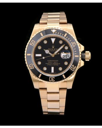 Rolex Ceramic Submariner Watch Full Gold Black